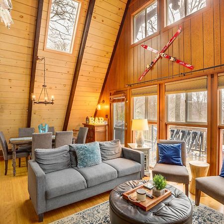 A-Frame Cabin With Hot Tub 1 Mi To Beech Mountain! Bagian luar foto