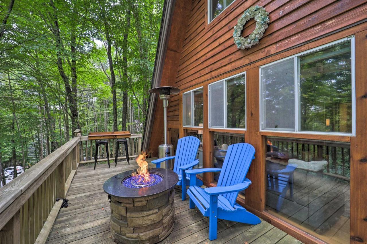 A-Frame Cabin With Hot Tub 1 Mi To Beech Mountain! Bagian luar foto