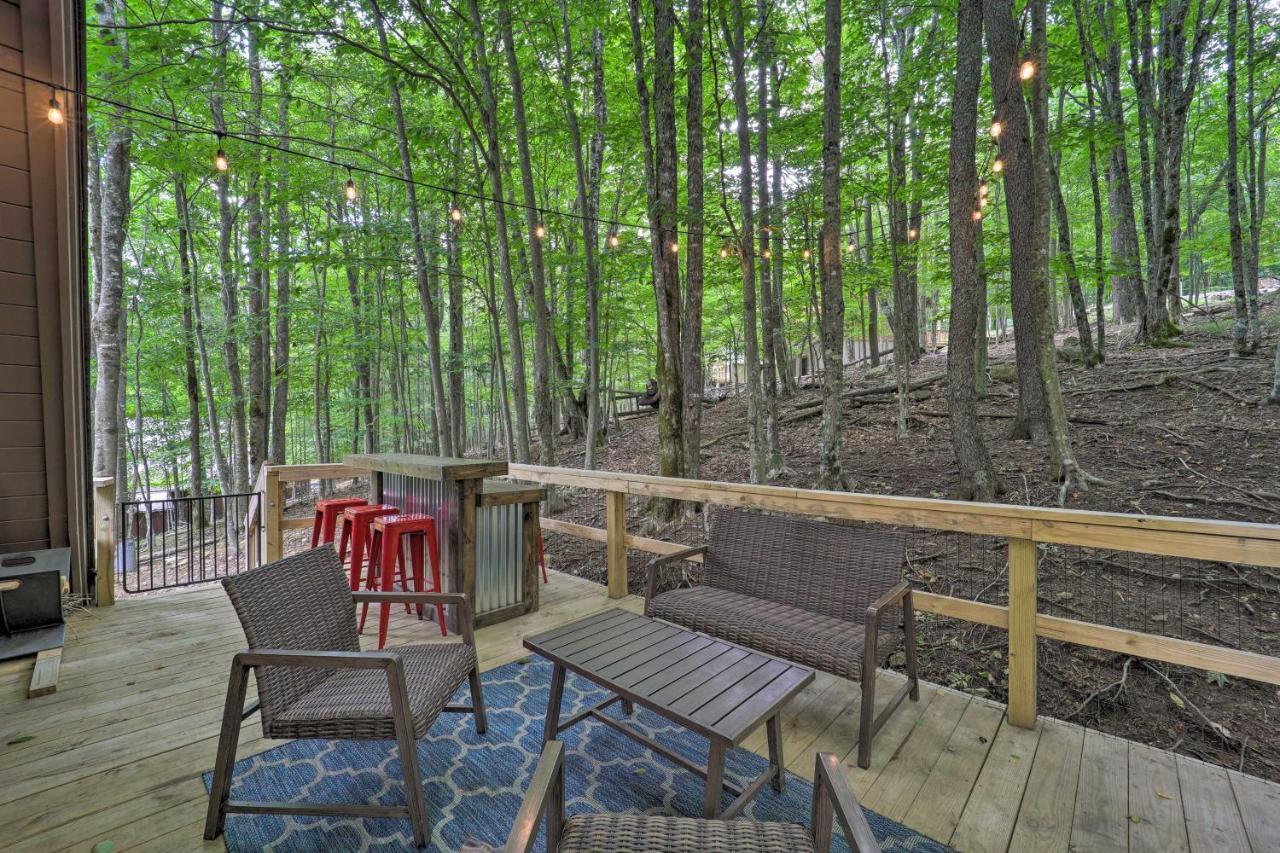 A-Frame Cabin With Hot Tub 1 Mi To Beech Mountain! Bagian luar foto