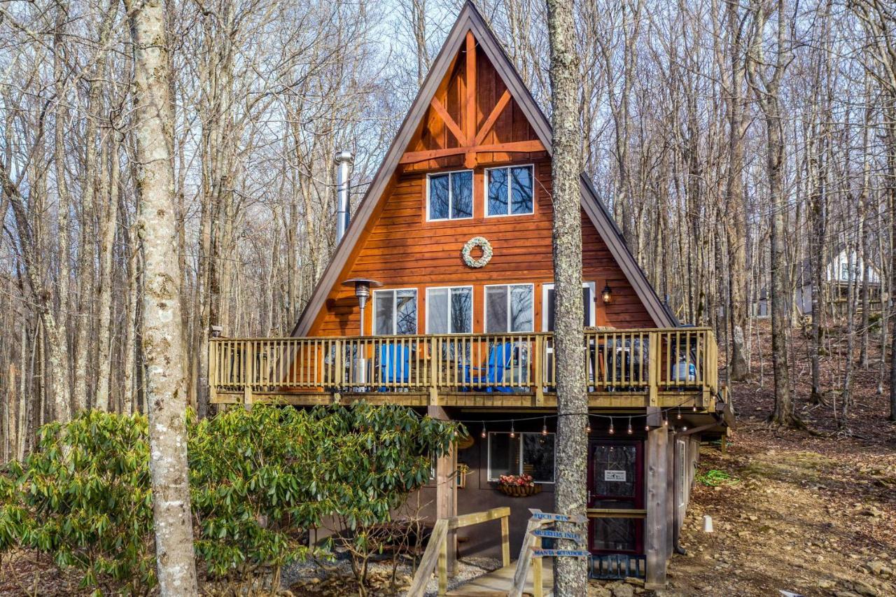 A-Frame Cabin With Hot Tub 1 Mi To Beech Mountain! Bagian luar foto